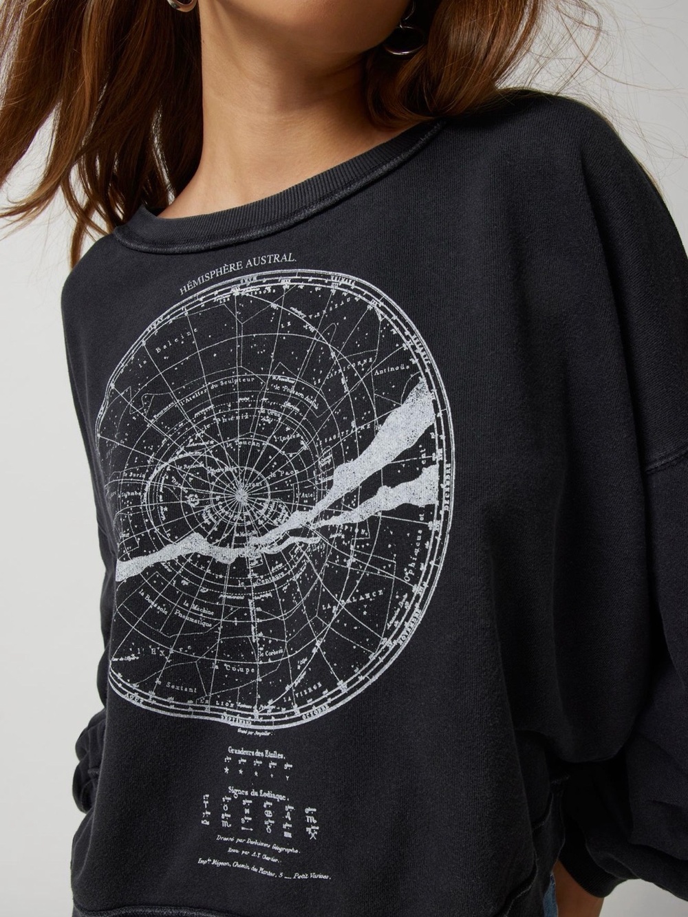 NWT Urban Outfitters Life Clothing Co Celestial Map Navy Sweatshirt L/XL